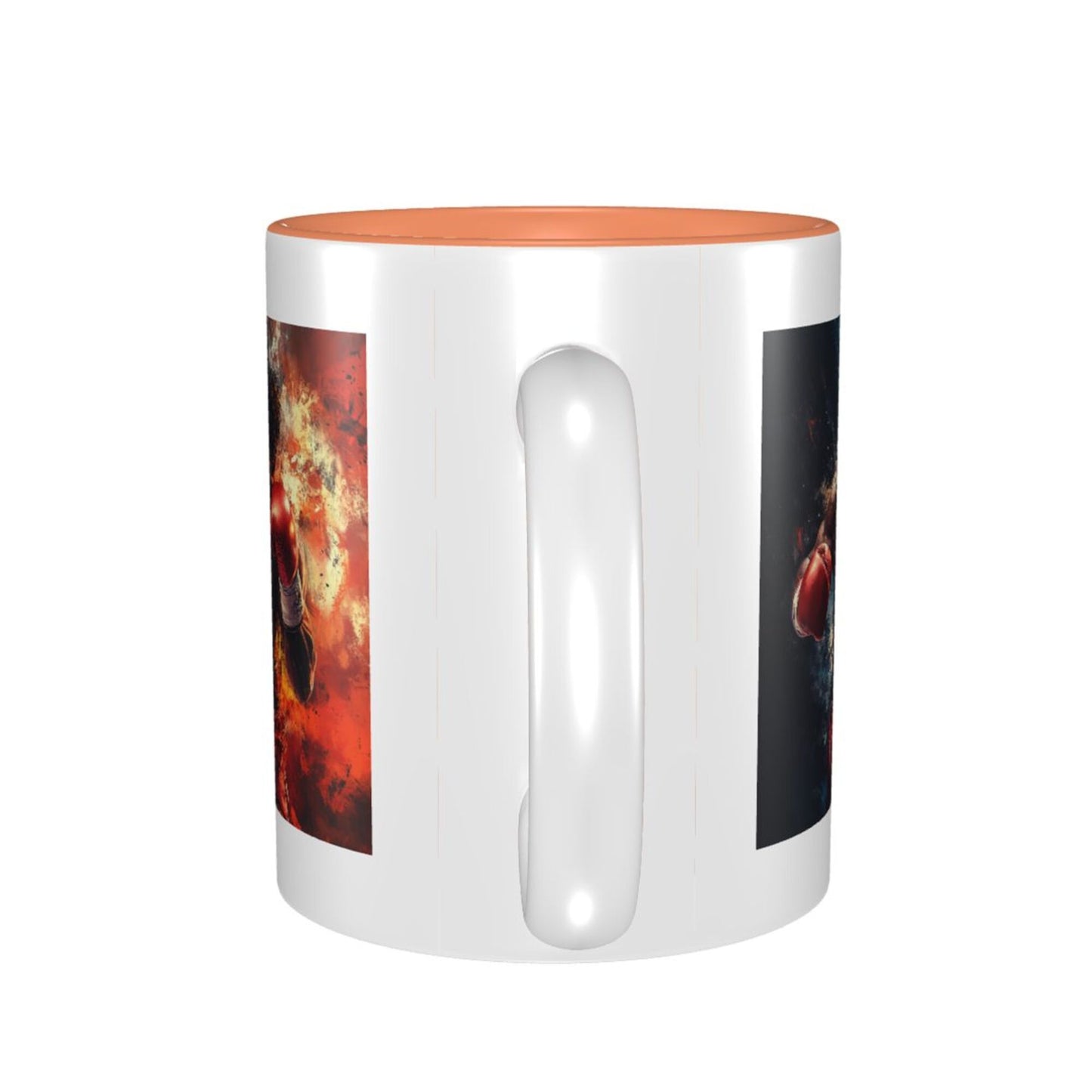 Boxing Hero Mug – Double-Sided Ceramic Cup with Fire & Power Theme (11oz)
