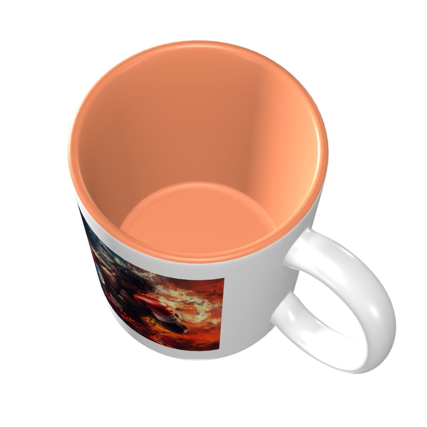 Boxing Hero Mug – Double-Sided Ceramic Cup with Fire & Power Theme (11oz)