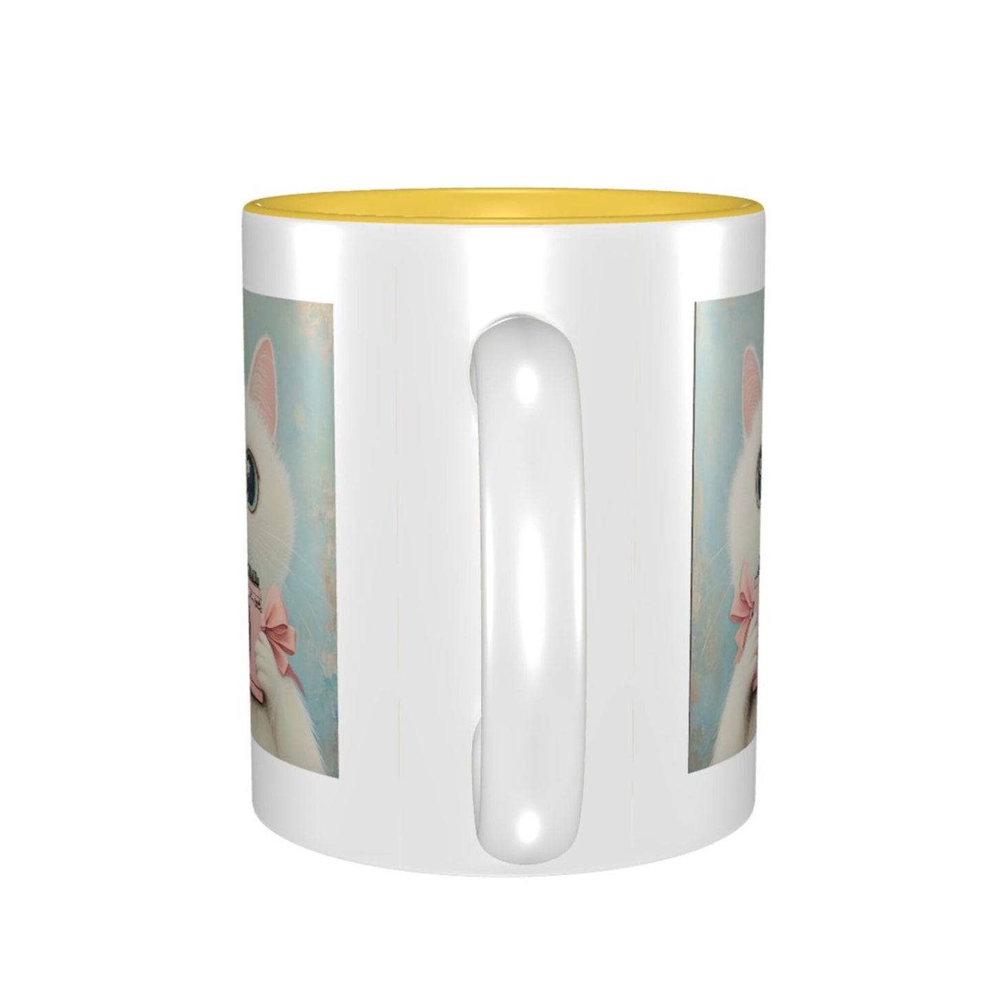 Cute Cat with Camera Double-Sided Ceramic Mug – Kawaii Gift Mug, 11oz